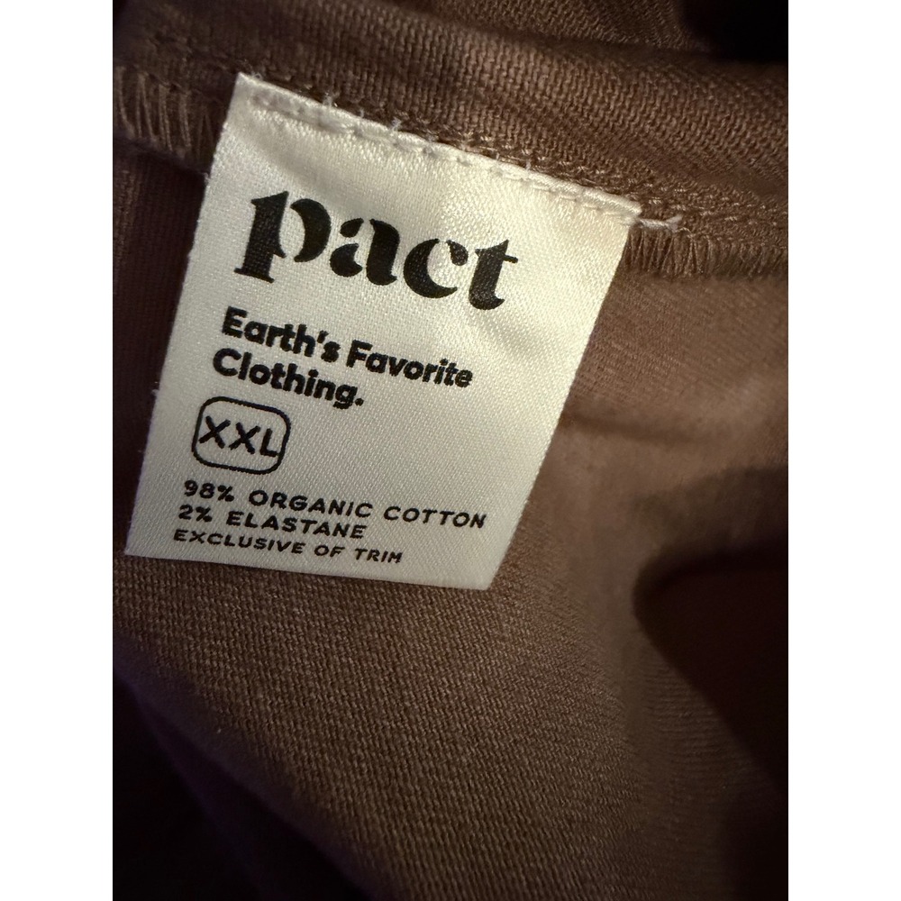 Pact Organic Cotton Wide Leg Pants Womens XXL Brown Elastic Waist Sustainable - Picture 6 of 8